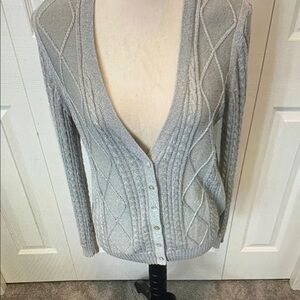 Gray Cable Knit Women's Sweater